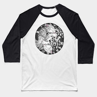 Yin-Yang Cats: Silver Tabby Baseball T-Shirt